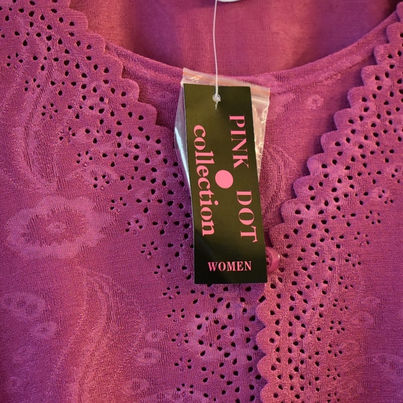 Pink Faux Twin Set Top Size 1X  used one time - Picture 5 of 6